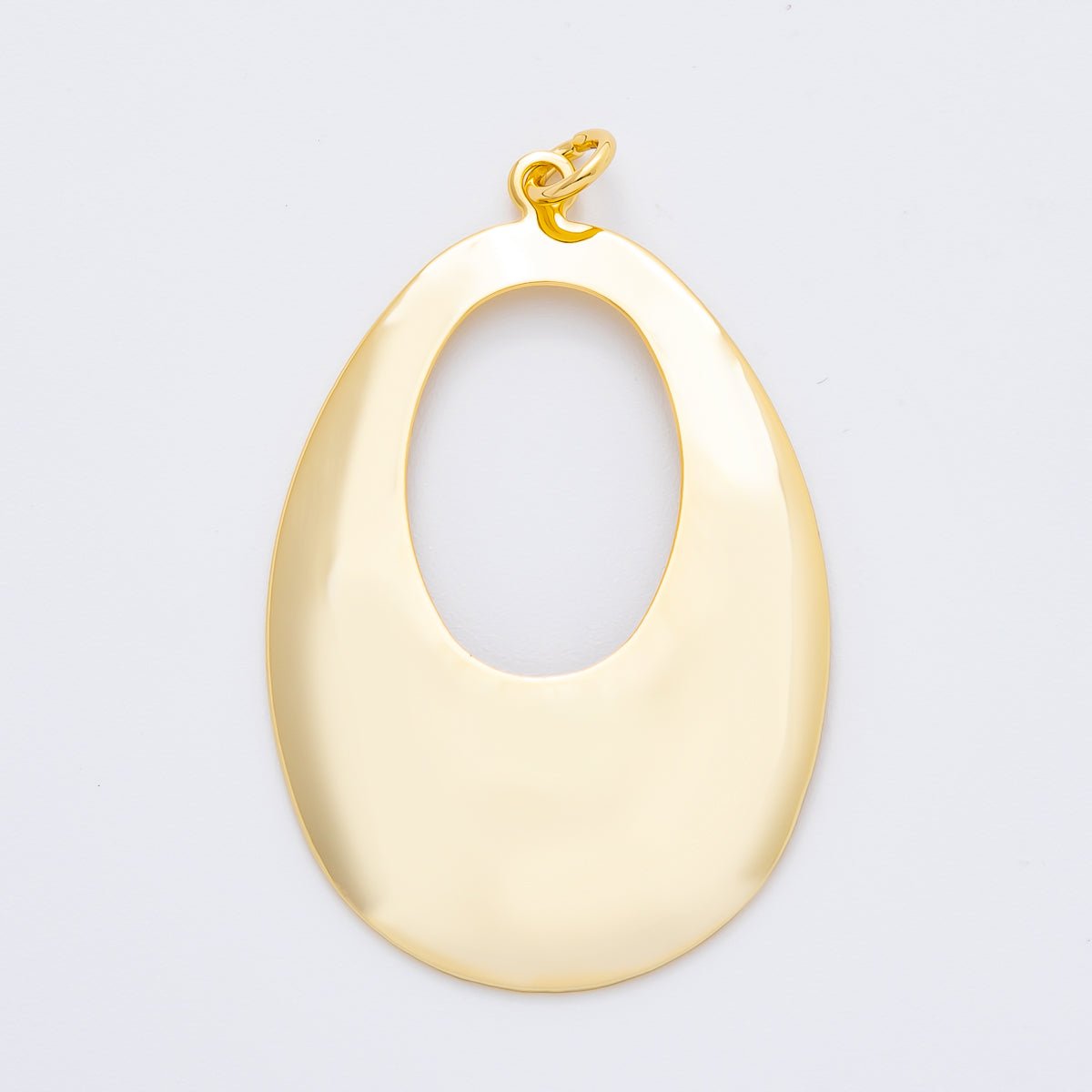18K Gold Filled 55mm Geometric Oval Oblong Charm | N-A1514