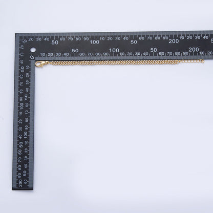 18K Gold Filled 5.5mm Micro Paved CZ Curb Chain 7.35 Inch Bracelet | WA-3949
