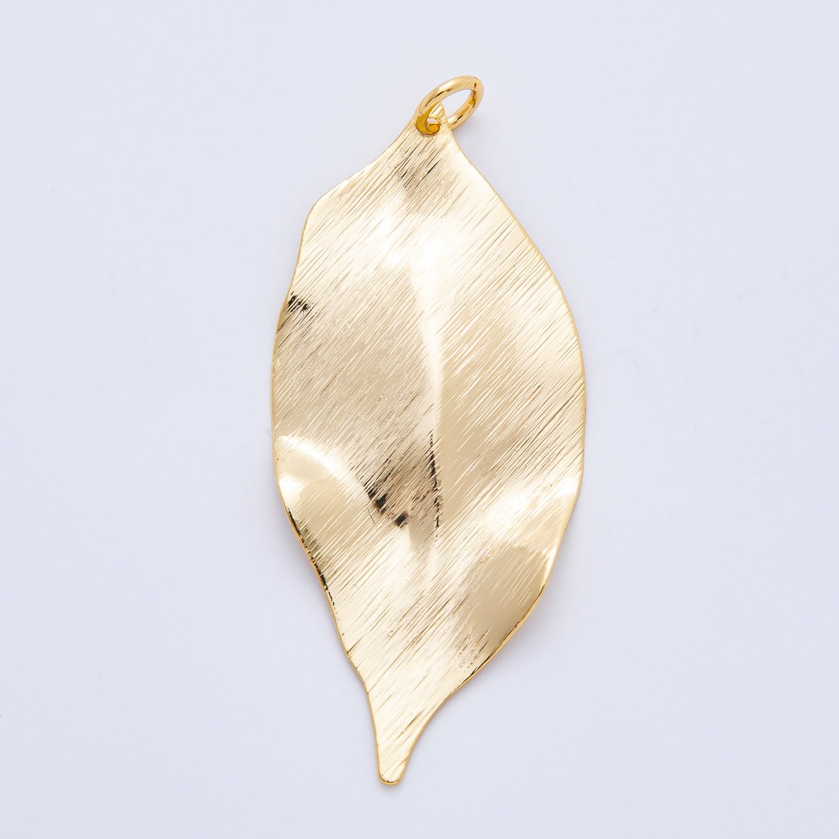 18K Gold Filled 56mm Modern Molten Gold Leaf Charm | N367
