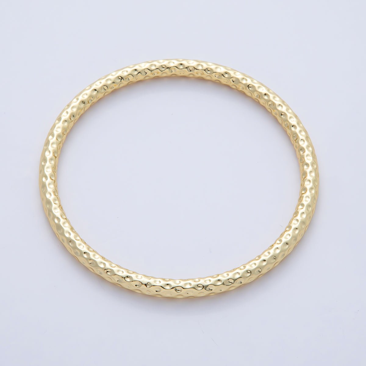 18K Gold Filled 5mm Hammered Band Bangle Bracelet | WA-3484
