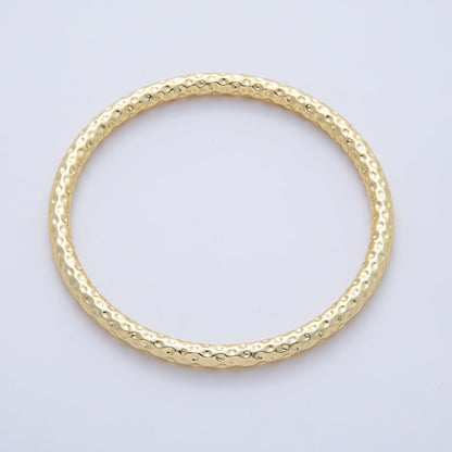 18K Gold Filled 5mm Hammered Band Bangle Bracelet | WA-3484