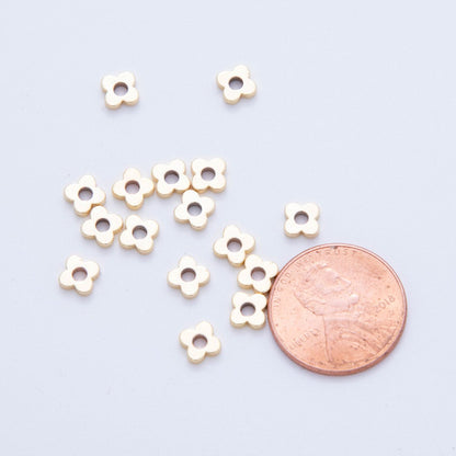 18K Gold Filled 5mm Minimalist Flower Thin Bead Spacer Set by 10 Pieces | B734