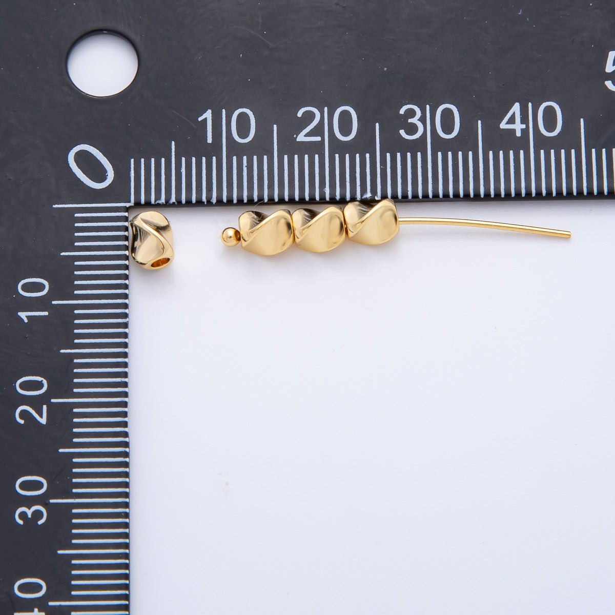 18K Gold Filled 5mm Molten Gold Tube Cylinder Spacer Bead | AF-A1088