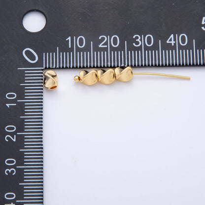 18K Gold Filled 5mm Molten Gold Tube Cylinder Spacer Bead | AF-A1088