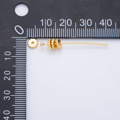 18K Gold Filled 5mm Tiny Flower Donut Floral Spacer Bead | AF-A1082