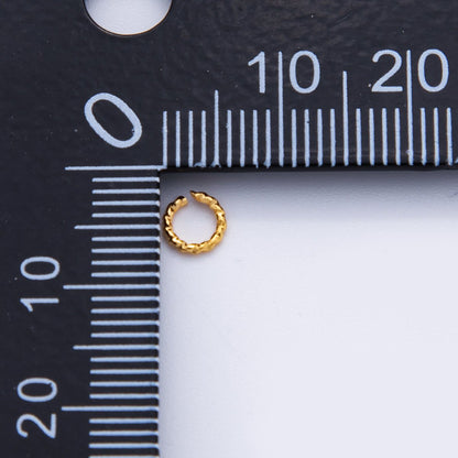 18K Gold Filled 5mm x 0.8mm Twisted Edged Croissant Jump Ring Findings by Set | Z1597