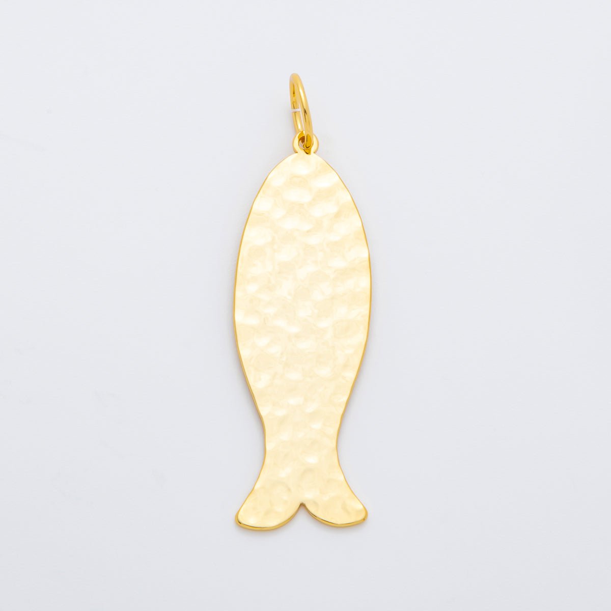 18K Gold Filled 61.6mm Minimalist Sardine Nautilus Fish Charm | AF1312