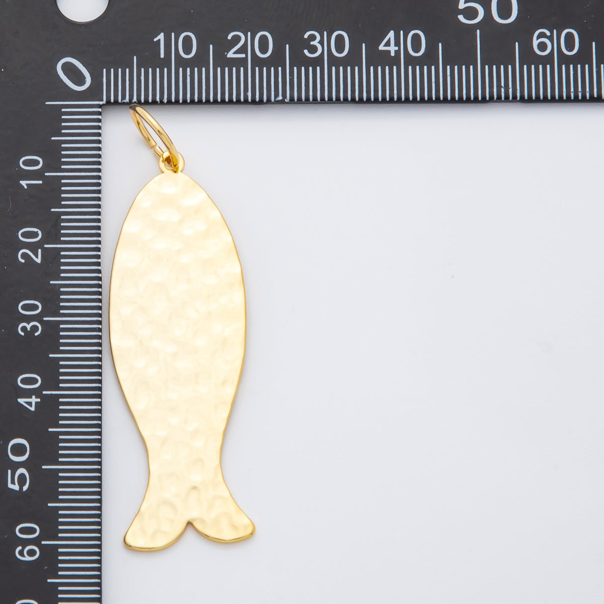 18K Gold Filled 61.6mm Minimalist Sardine Nautilus Fish Charm | AF1312