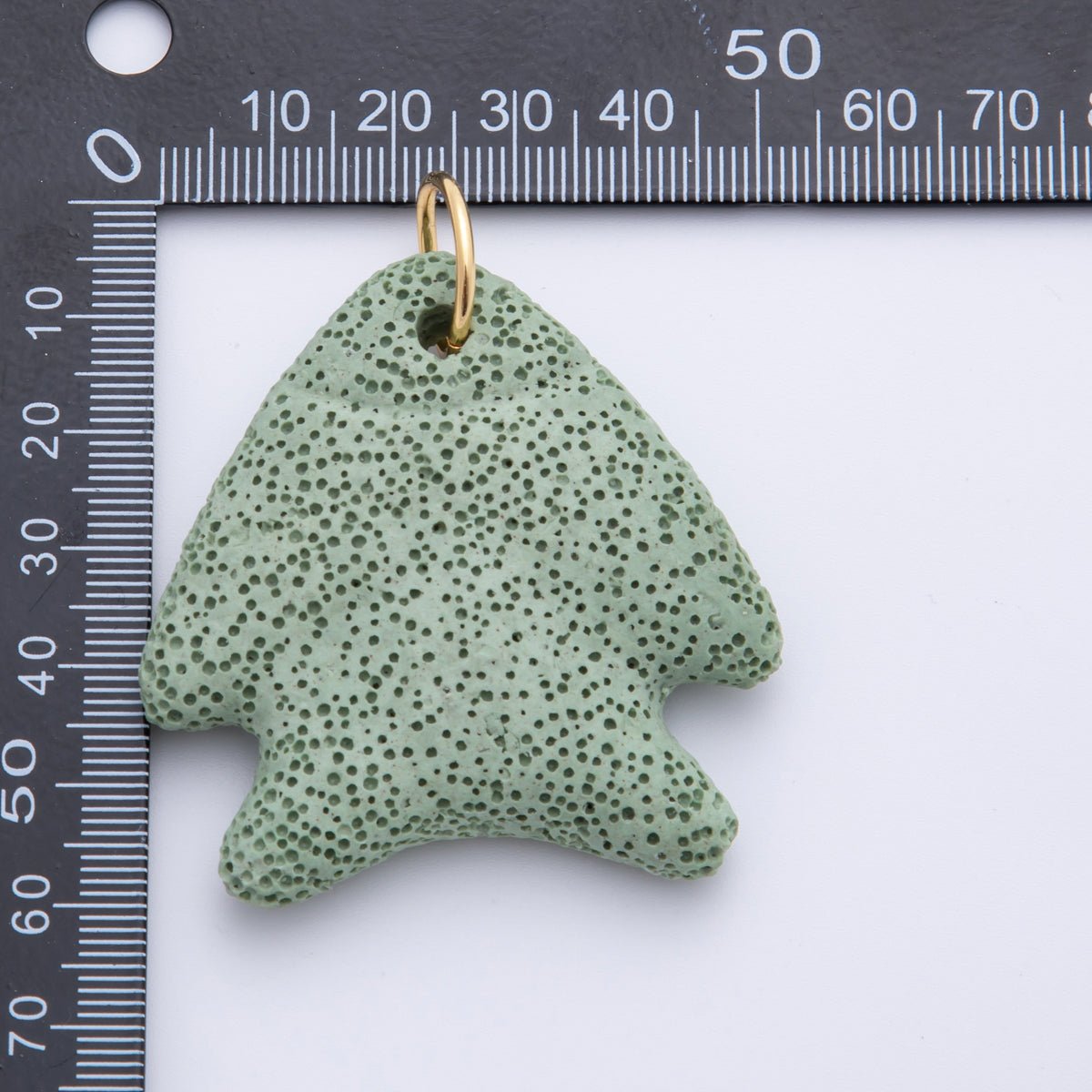 18K Gold Filled 63mm Lava Stone Triangle Sea Fish Charm | AH893 - AH896
