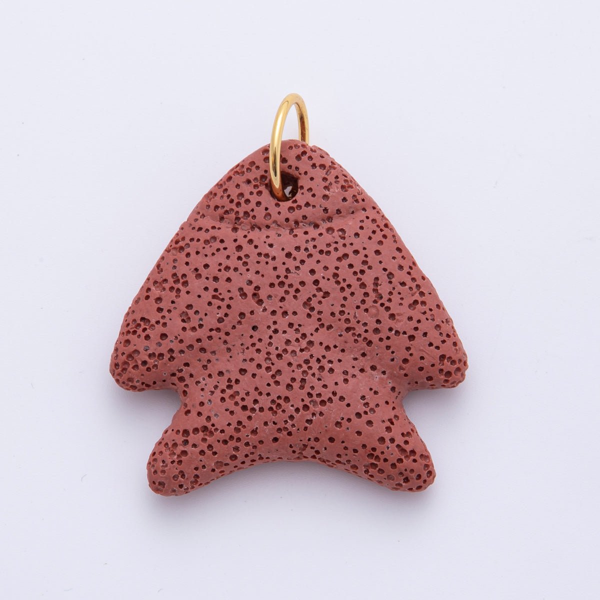 18K Gold Filled 63mm Lava Stone Triangle Sea Fish Charm | AH893 - AH896