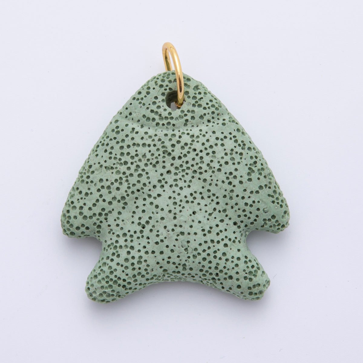 18K Gold Filled 63mm Lava Stone Triangle Sea Fish Charm | AH893 - AH896