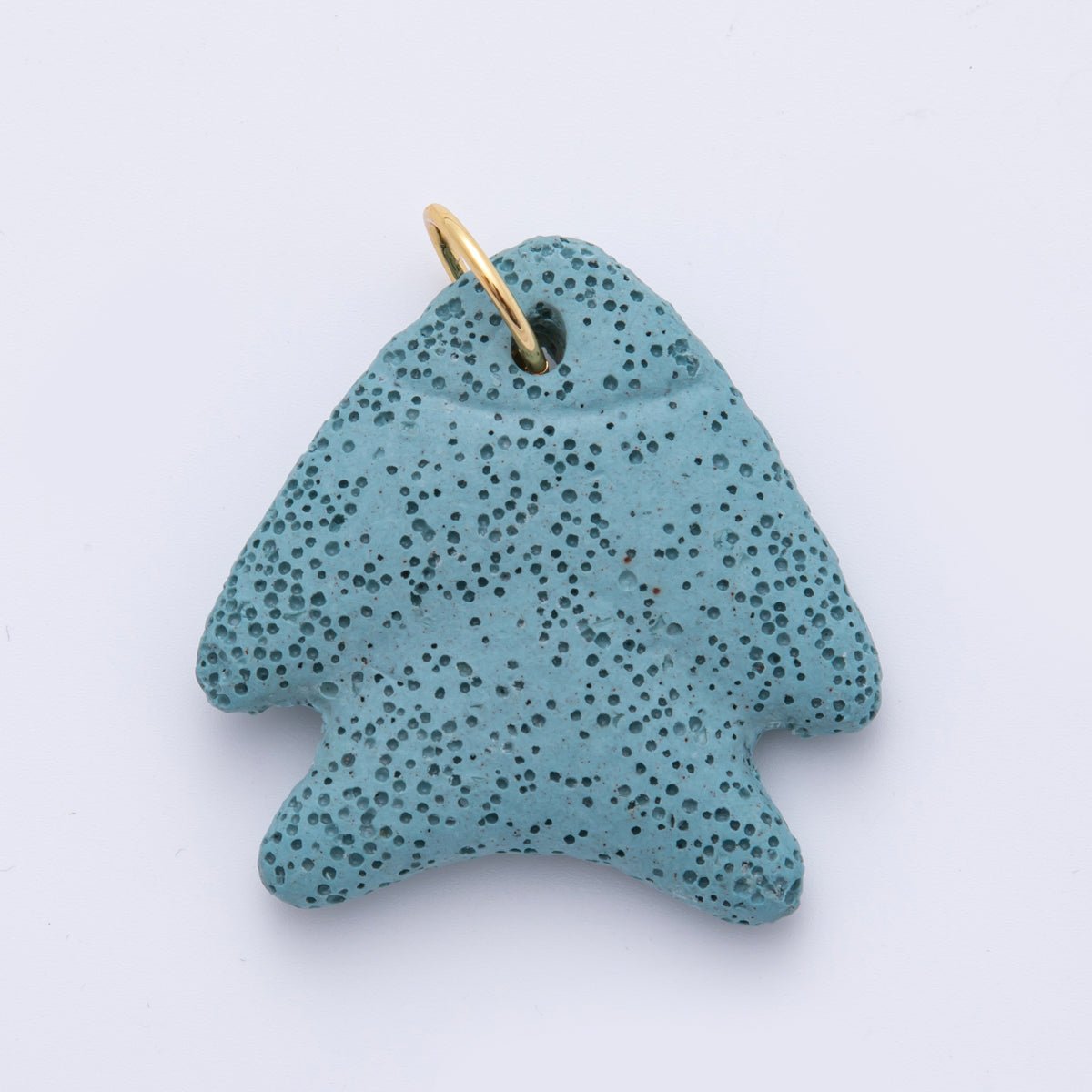 18K Gold Filled 63mm Lava Stone Triangle Sea Fish Charm | AH893 - AH896