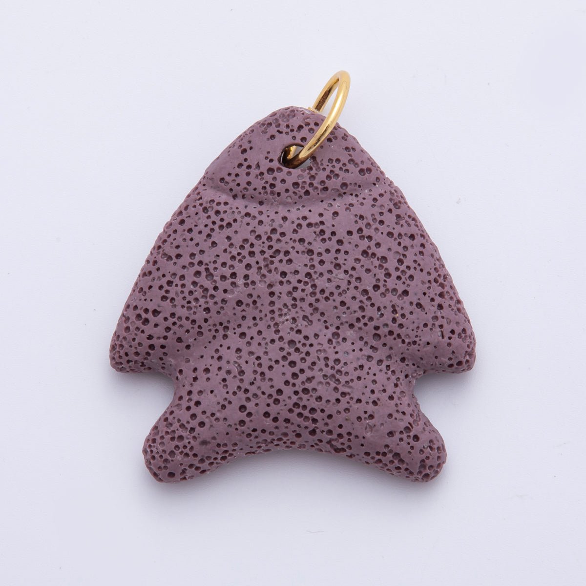 18K Gold Filled 63mm Lava Stone Triangle Sea Fish Charm | AH893 - AH896