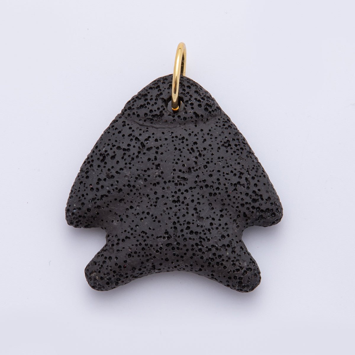 18K Gold Filled 63mm Lava Stone Triangle Sea Fish Charm | AH893 - AH896