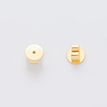 18K Gold Filled 6mm Minimalist Earring Back Stopper Findings Set in Gold &amp; Silver | Z1390