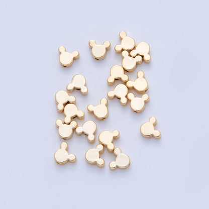 18K Gold Filled 6mm Minimalist Mouse Round Mini Spacer Bead Set by 10 Pieces | B747