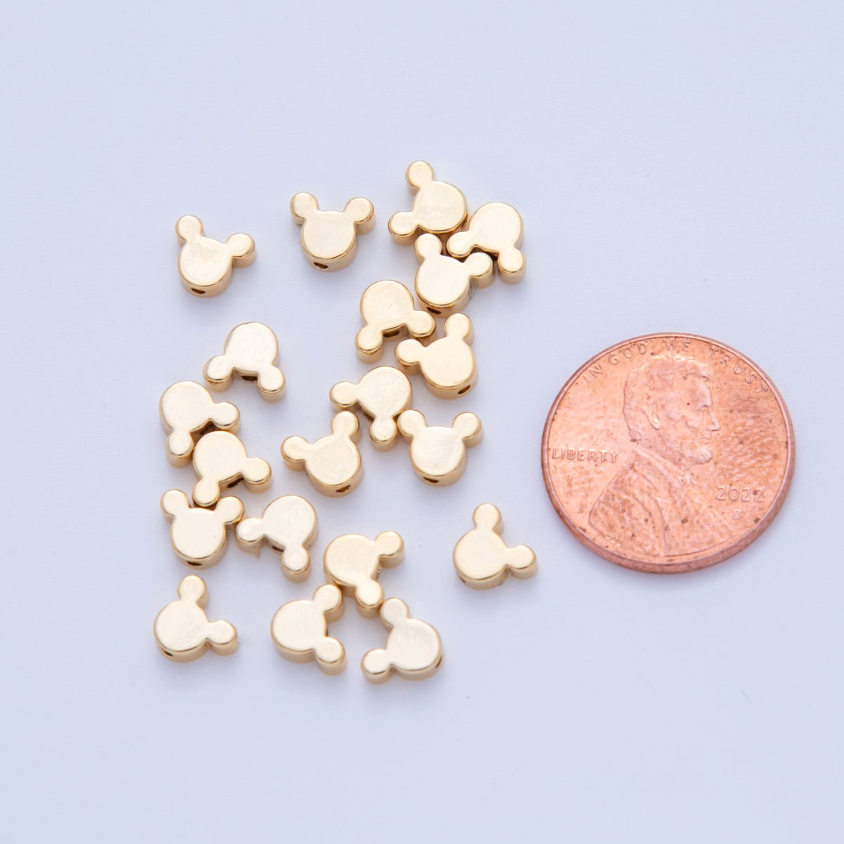 18K Gold Filled 6mm Minimalist Mouse Round Mini Spacer Bead Set by 10 Pieces | B747