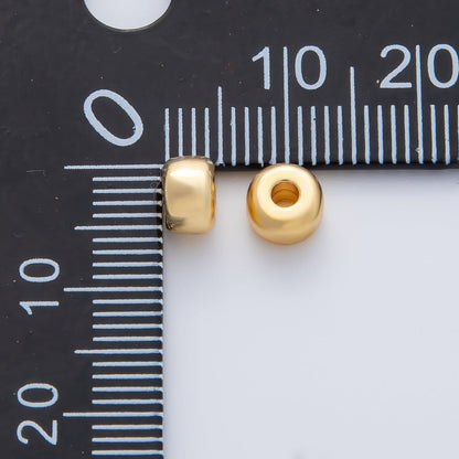 18K Gold Filled 6mm Minimalist Rondelle Rondelle Bead in Gold &amp; Silver | B538