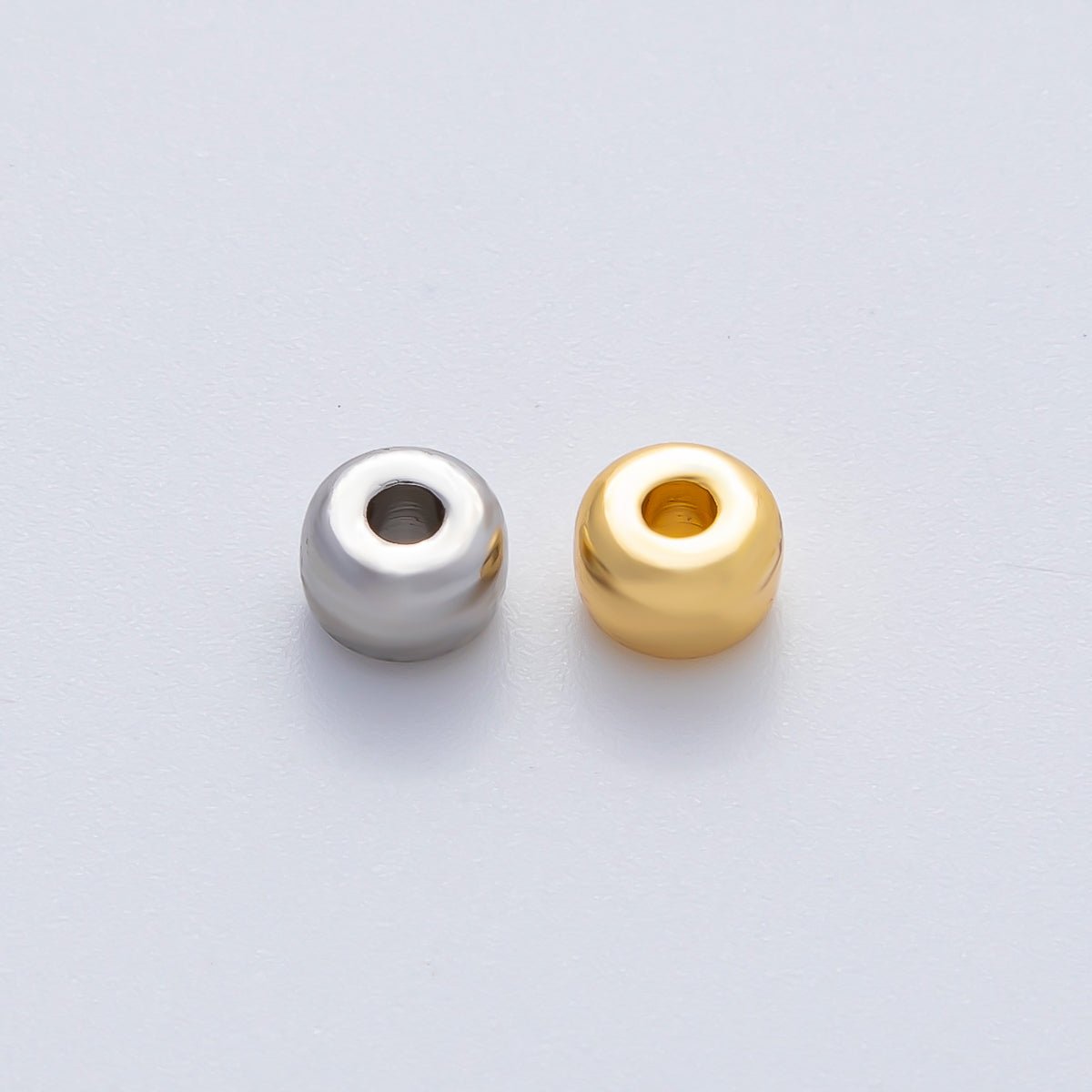 18K Gold Filled 6mm Minimalist Rondelle Rondelle Bead in Gold &amp; Silver | B538