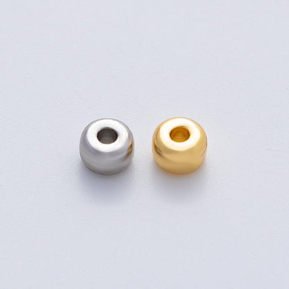 18K Gold Filled 6mm Minimalist Rondelle Rondelle Bead in Gold &amp; Silver | B538