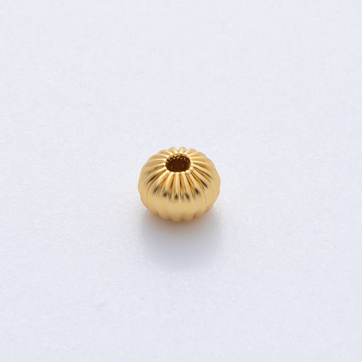 18K Gold Filled 6mm Round Flute Corrugated Spacer Bead Set by 10 in Gold &amp; Silver | B355