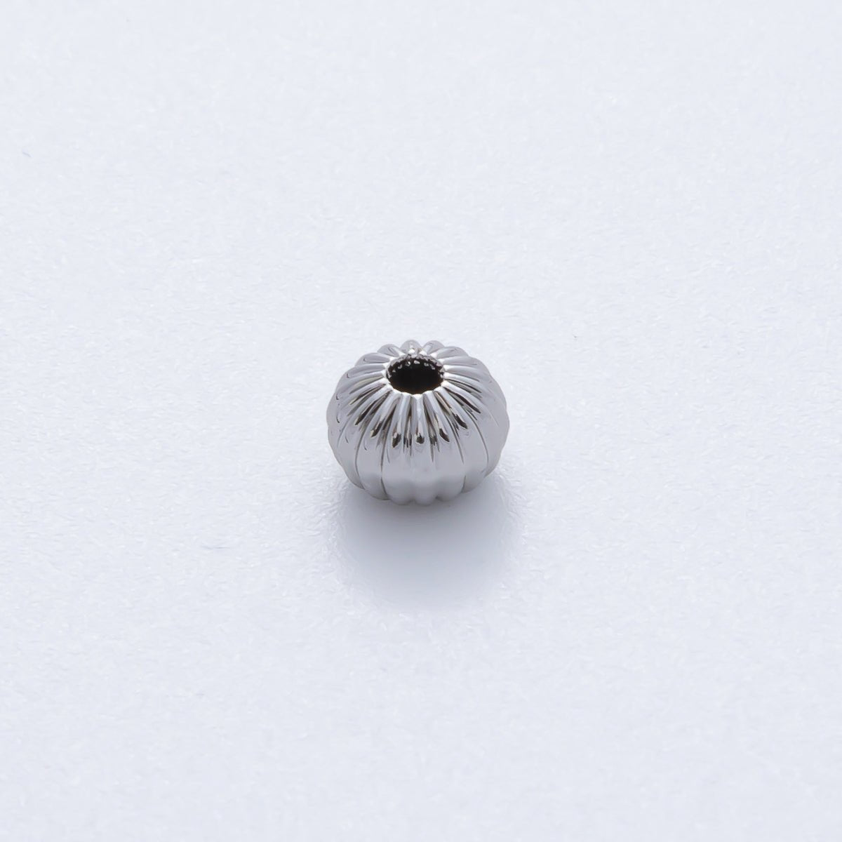 18K Gold Filled 6mm Round Flute Corrugated Spacer Bead Set by 10 in Gold &amp; Silver | B355