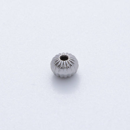 18K Gold Filled 6mm Round Flute Corrugated Spacer Bead Set by 10 in Gold &amp; Silver | B355