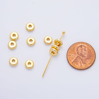 18K Gold Filled 6mm Minimalist Rondelle Tiny Donut Spacer Bead by 10 Pieces | AF1079
