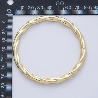 18K Gold Filled 6mm Twisted Rope Minimalist Bangle Bracelet | WA-3483