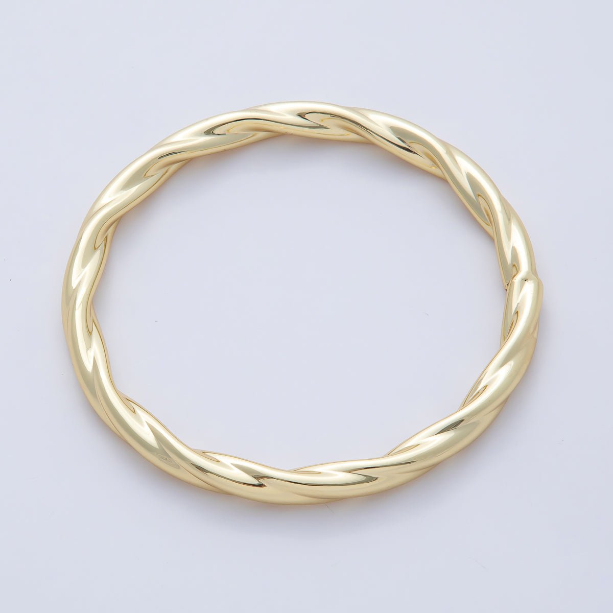 18K Gold Filled 6mm Twisted Rope Minimalist Bangle Bracelet | WA-3483
