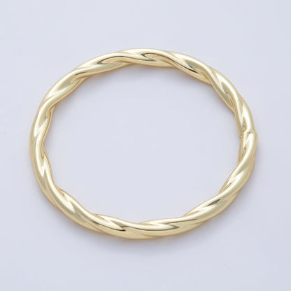 18K Gold Filled 6mm Twisted Rope Minimalist Bangle Bracelet | WA-3483
