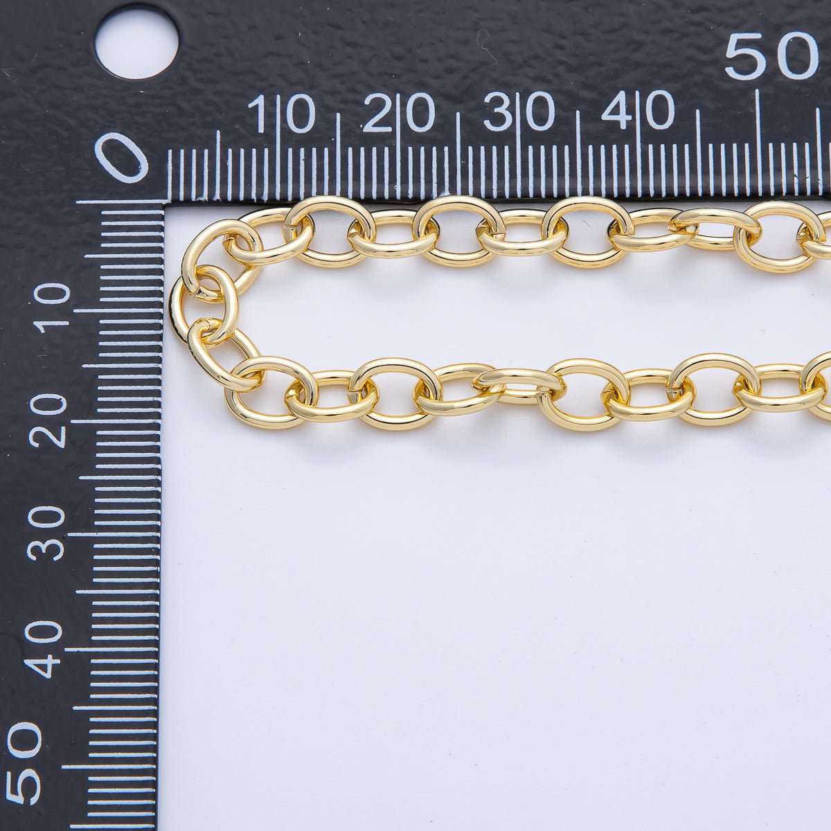 18K Gold Filled 6mm x 7.8mm Minimalist Cable Unfinished Chain by Yard | Roll-1809