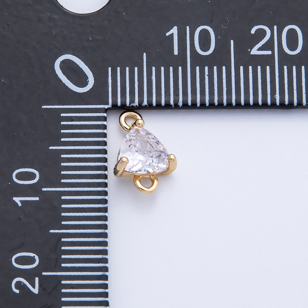 18K Gold Filled 7.2mm Clear CZ Triangle Connector in Gold &amp; Silver | Connectors-00016 Connectors-00017