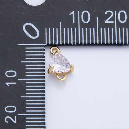 18K Gold Filled 7.2mm Clear CZ Triangle Connector in Gold &amp; Silver | Connectors-00016 Connectors-00017