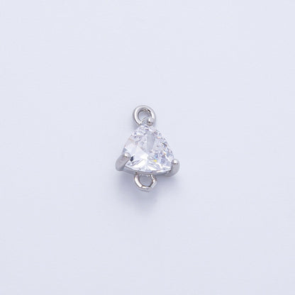 18K Gold Filled 7.2mm Clear CZ Triangle Connector in Gold &amp; Silver | Connectors-00016 Connectors-00017