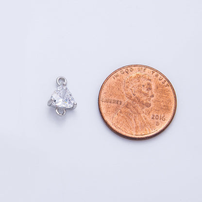 18K Gold Filled 7.2mm Clear CZ Triangle Connector in Gold &amp; Silver | Connectors-00016 Connectors-00017