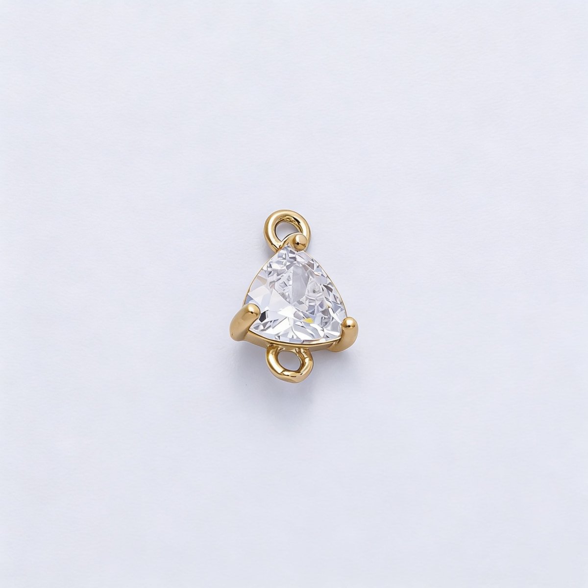 18K Gold Filled 7.2mm Clear CZ Triangle Connector in Gold &amp; Silver | Connectors-00016 Connectors-00017