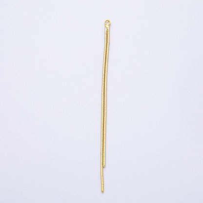 18K Gold Filled 73mm Minimalist Double Snake Chain Tassel Finding Fringe Jewelry | Z1642