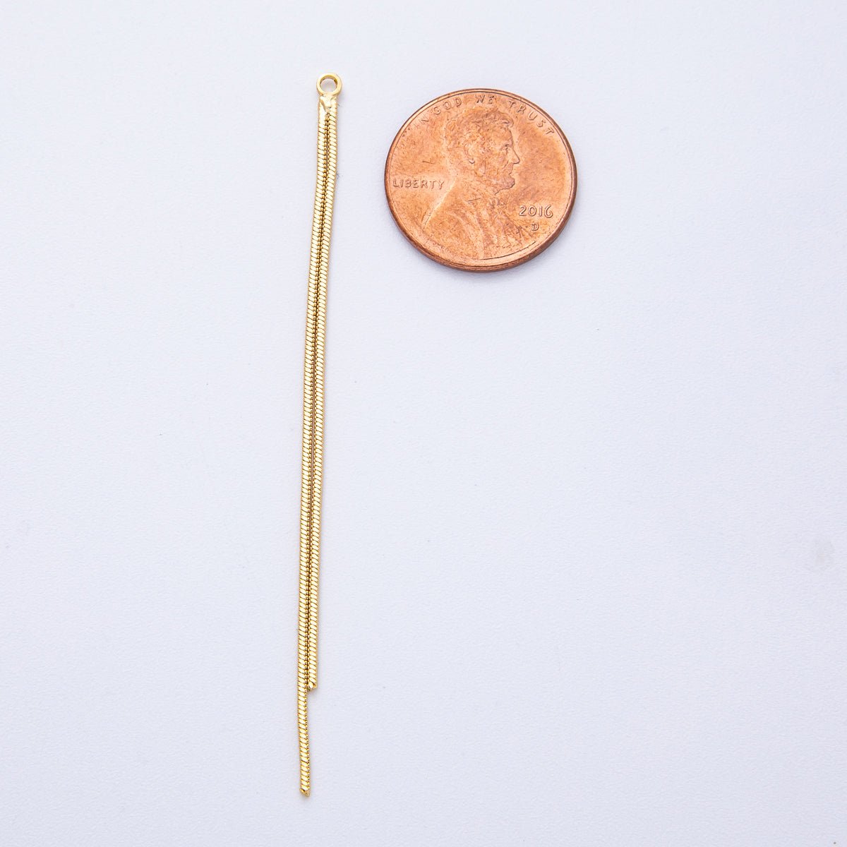 18K Gold Filled 73mm Minimalist Double Snake Chain Tassel Finding Fringe Jewelry | Z1642