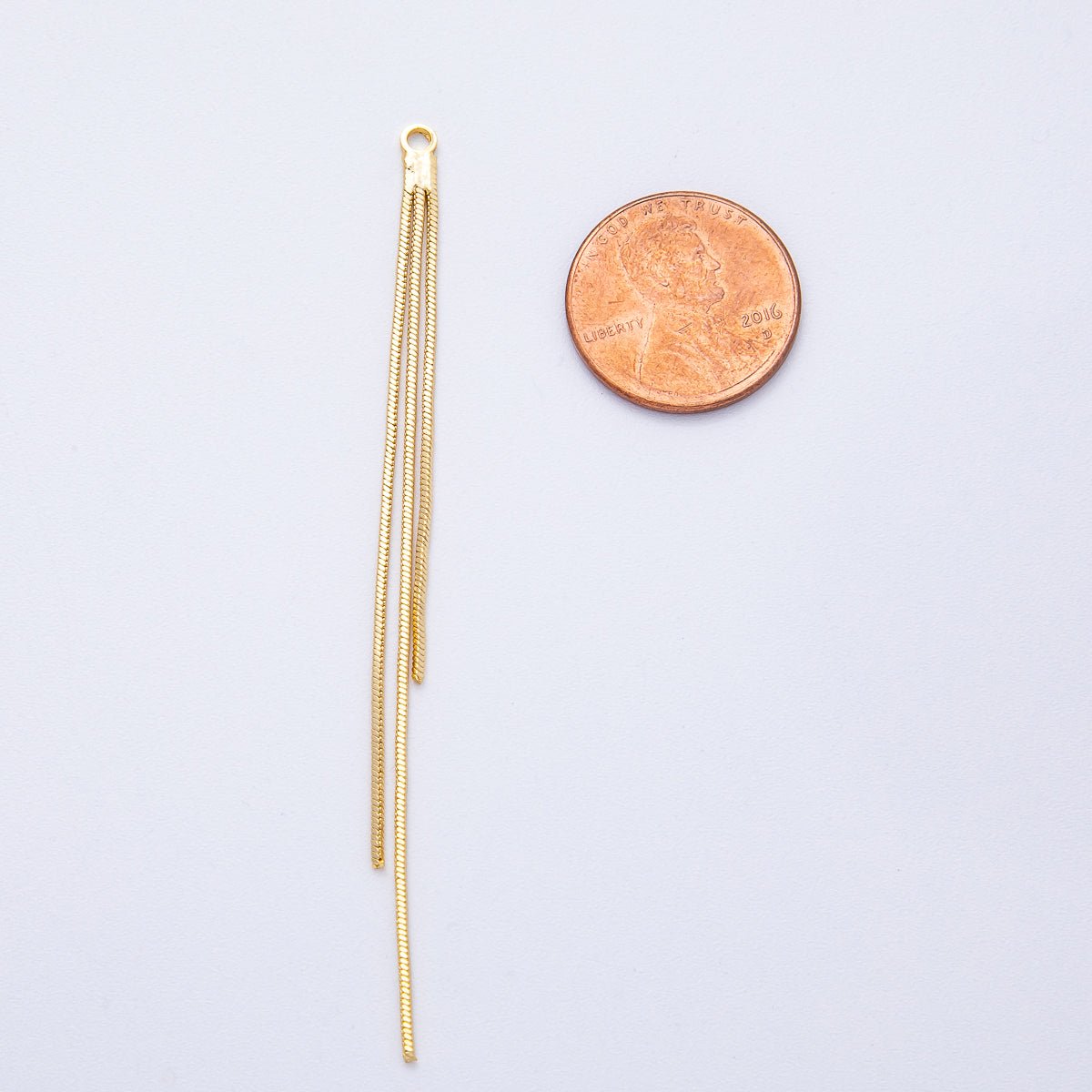 18K Gold Filled 78mm Minimalist Triple Cocoon Snake Chain Tassel Finding Fringe Jewelry | Z1641
