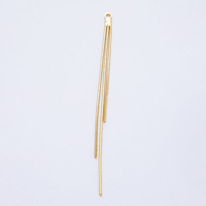 18K Gold Filled 78mm Minimalist Triple Cocoon Snake Chain Tassel Finding Fringe Jewelry | Z1641