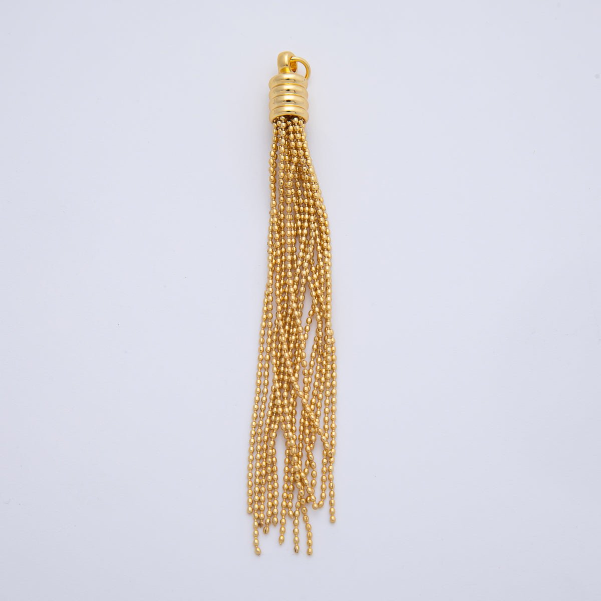 18K Gold Filled 78mm Bead Ball Chain Fringe Tassel End Cap Charm Finding | AF1403