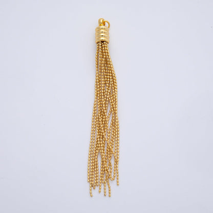 18K Gold Filled 78mm Bead Ball Chain Fringe Tassel End Cap Charm Finding | AF1403