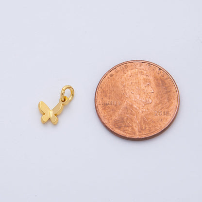 18K Gold Filled 7mm Minimalist Butterfly Mini Charm | AF1430