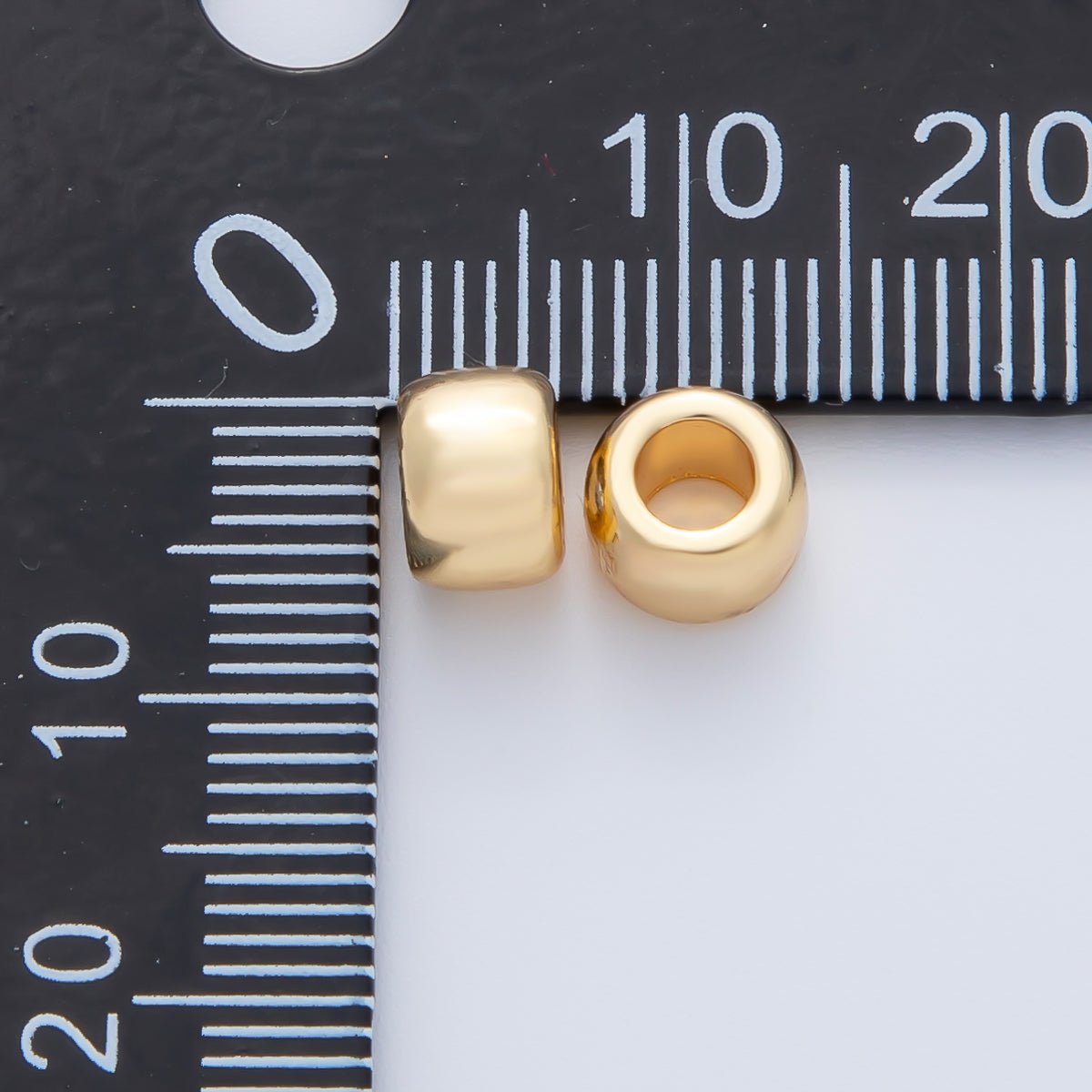 18K Gold Filled 7mm Minimalist Rondelle Spacer Bead in Gold &amp; Silver | B-00536