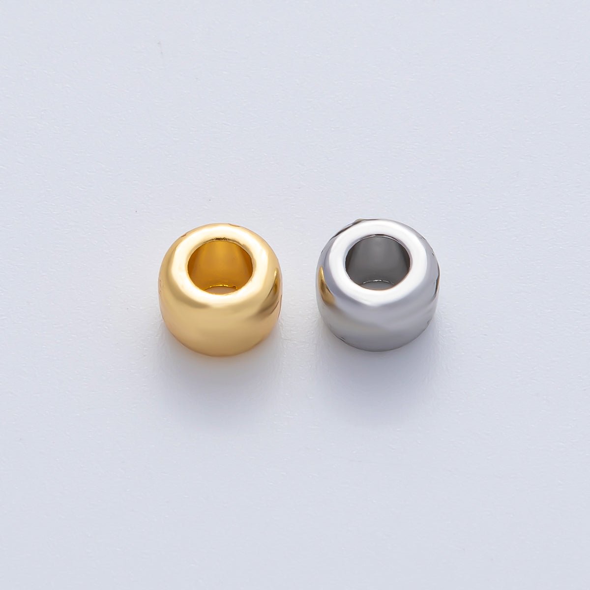 18K Gold Filled 7mm Minimalist Rondelle Spacer Bead in Gold &amp; Silver | B-00536