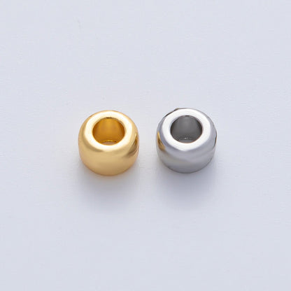 18K Gold Filled 7mm Minimalist Rondelle Spacer Bead in Gold &amp; Silver | B-00536