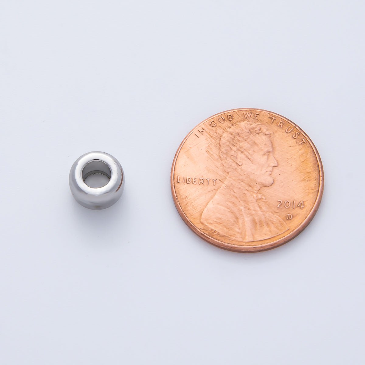 18K Gold Filled 7mm Minimalist Rondelle Spacer Bead in Gold &amp; Silver | B-00536