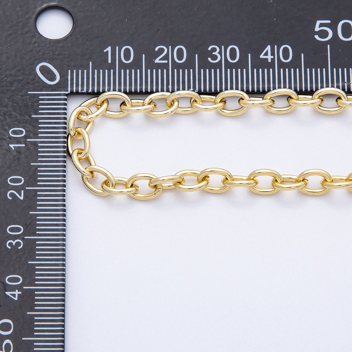 18K Gold Filled 7mm x 5mm Minimalist Cable Unfinished Chain by Yard | Roll-1807