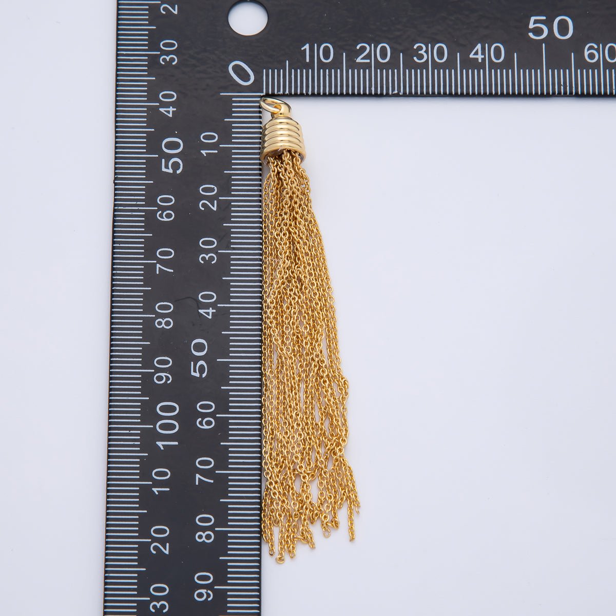 18K Gold Filled 84mm Cable Chain Fringe Tassel End Cap Charm Finding | AF1401